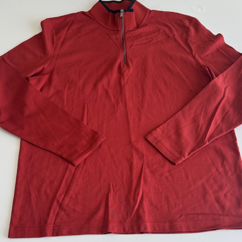 Hugo Boss 100 % cotton Red/brown Quarter-Zip Pullover